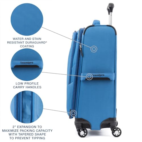 Travelpro 5 Softside Expandable Carry-On Luggage, Azure Blue