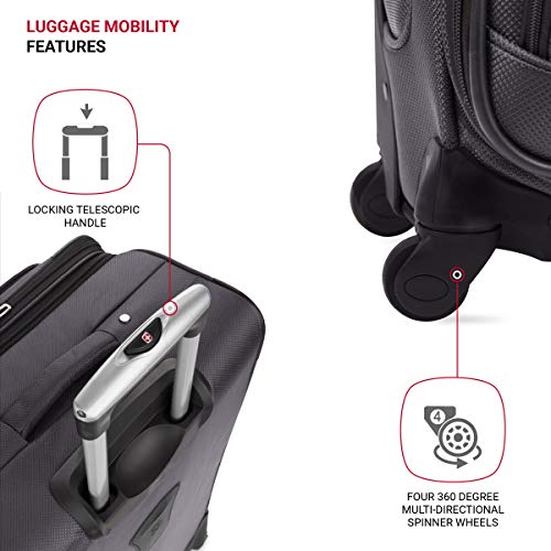 SwissGear Sion Dark Grey Expandable Roller Suitcase