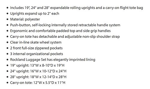 Rockland Expandable Lightweight Softside Luggage Set, Black