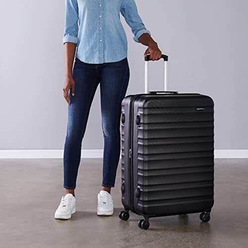 Black 28-Inch Hardside Spinner Suitcase by Amazon Basics