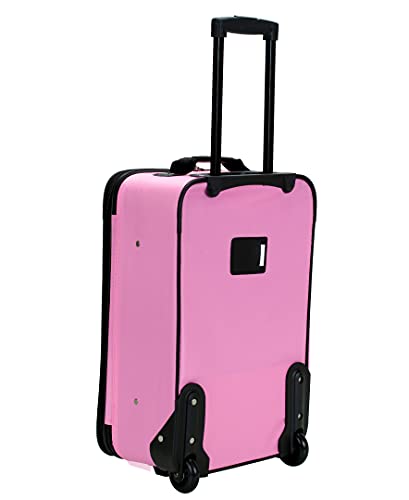 Rockland Pink 2-Piece Fashion Upright Luggage Set