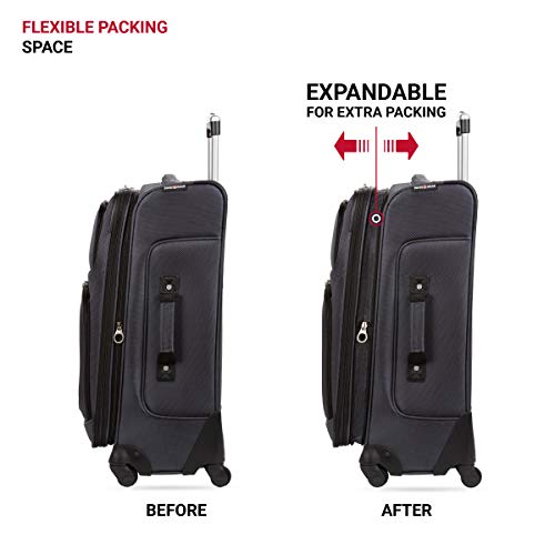 SwissGear Sion Dark Grey Expandable Roller Suitcase