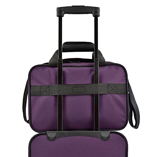 U.S. Traveler Rio Expandable Carry-on Luggage, Purple Set