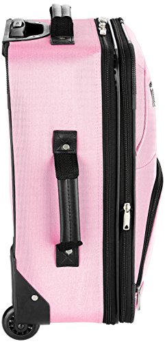 Rockland Pink 2-Piece Fashion Upright Luggage Set