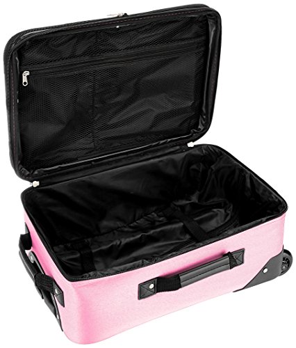 Rockland Pink 2-Piece Fashion Upright Luggage Set