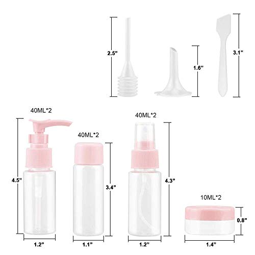 11-Piece Clear PET Travel Bottles Kit for Toiletries