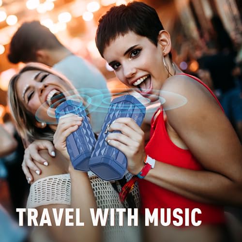 Bluetooth Speaker, Portable Stereo Sound for Travel, Blue