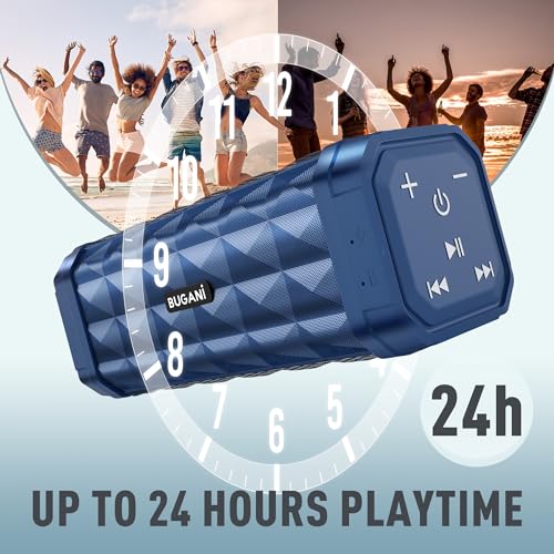 Bluetooth Speaker, Portable Stereo Sound for Travel, Blue