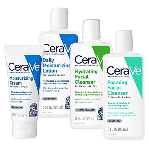 CeraVe Travel Skin Care Set | Moisturizing, Face Wash | Fragrance Free