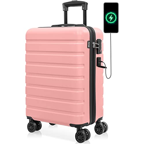 Lightweight Pink Carry On Suitcase with TSA Lock