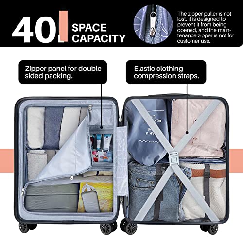 Lightweight Pink Carry On Suitcase with TSA Lock