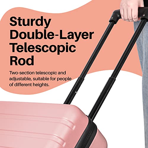 Lightweight Pink Carry On Suitcase with TSA Lock