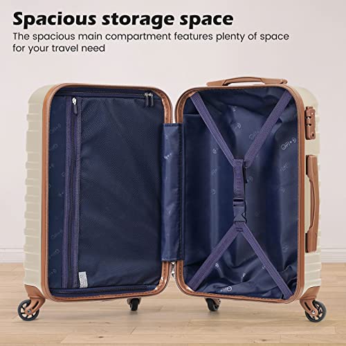 Coolife 3 Piece Hardside Suitcase Set with TSA Lock