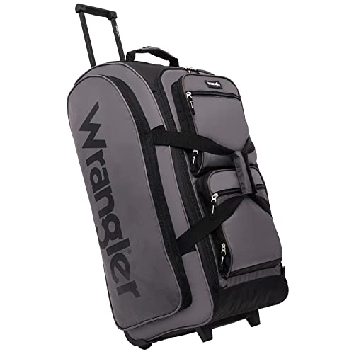 Wrangler 30" Charcoal Rolling Duffel Suitcase