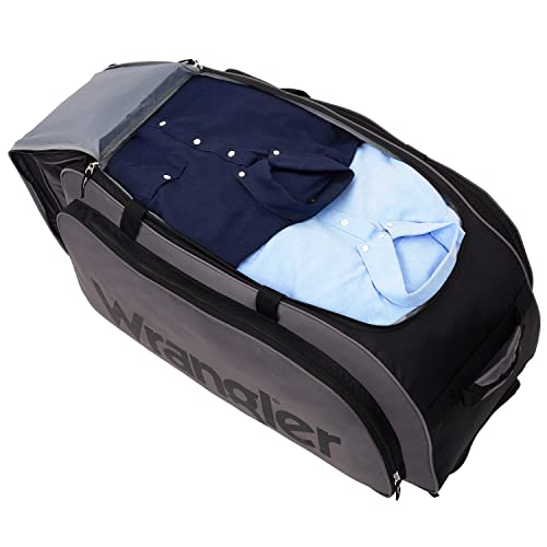 Wrangler 30" Charcoal Rolling Duffel Suitcase
