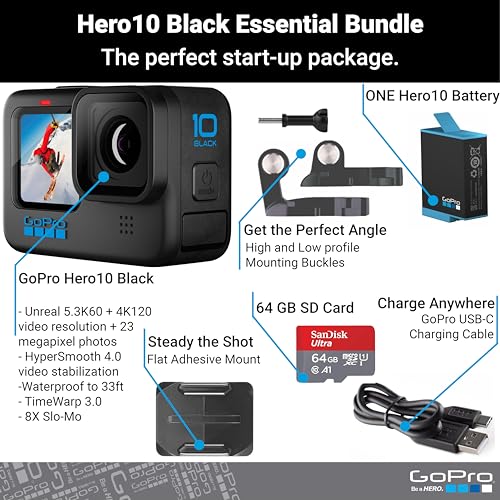 Hero10 Black + 64GB SD Card - Action Camera
