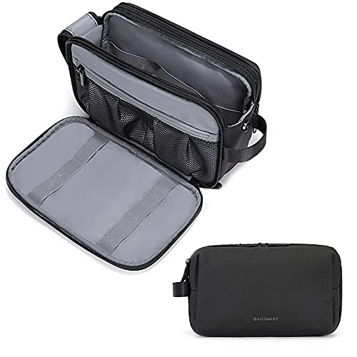 Men's Large Travel Toiletry Organizer Dopp Kit - Black