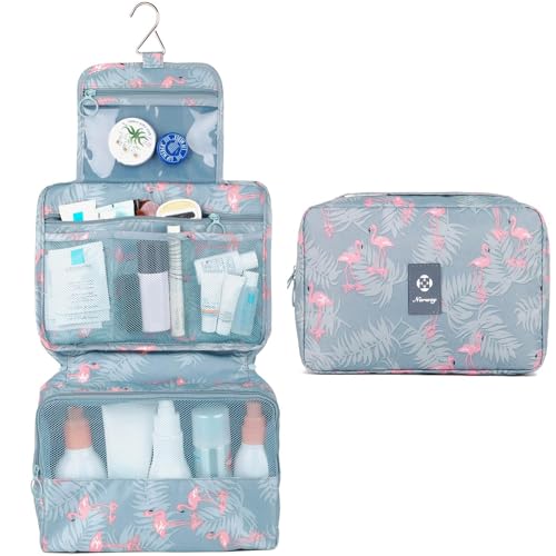 Women's Hanging Toiletry Bag - Flamingo Design