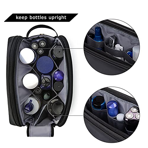 Men's Large Travel Toiletry Organizer Dopp Kit - Black