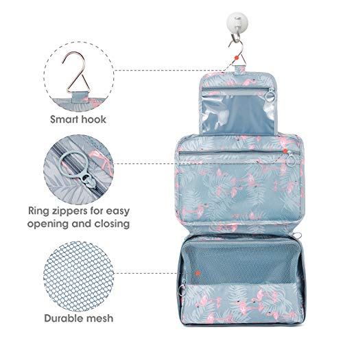 Women's Hanging Toiletry Bag - Flamingo Design