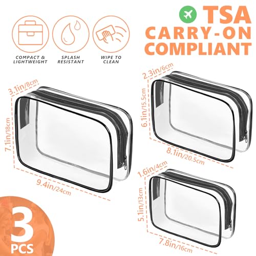 AURUZA Clear Toiletry Bag Set