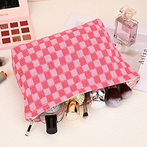 Large Checkered Travel Toiletry Bag Organizer for Women