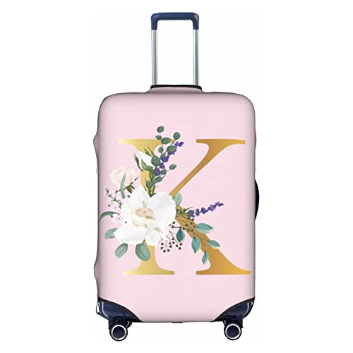 Flower Lette K Pink Suitcase Cover - Kid & Adult, L (25-28")