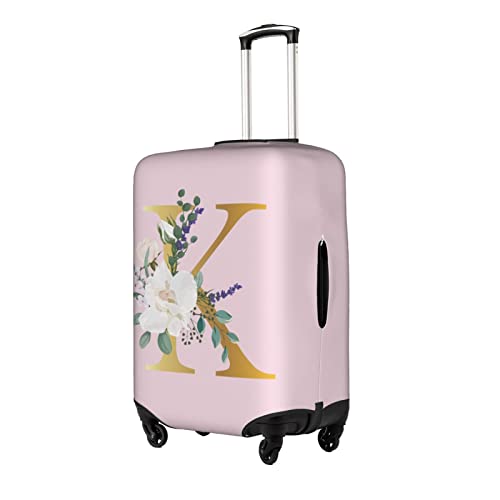 Flower Lette K Pink Suitcase Cover - Kid & Adult, L (25-28")