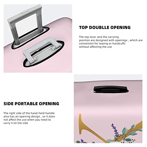 Flower Lette K Pink Suitcase Cover - Kid & Adult, L (25-28")