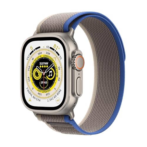Apple Watch Ultra Titanium Case with Blue/Gray Trail Loop