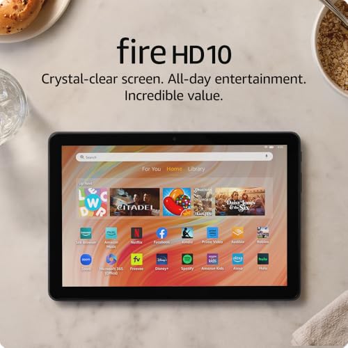 Black Amazon Fire HD 10 tablet, 10.1" Full HD