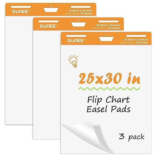 Large Stick Flip Chart Paper, Self Stick, 30 Sheets/Pad