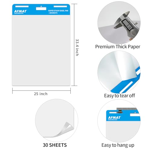 Large Flip Chart Pad: Self-Stick Easel Paper, 30 Sheets