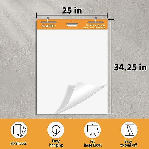 Large Stick Flip Chart Paper, Self Stick, 30 Sheets/Pad