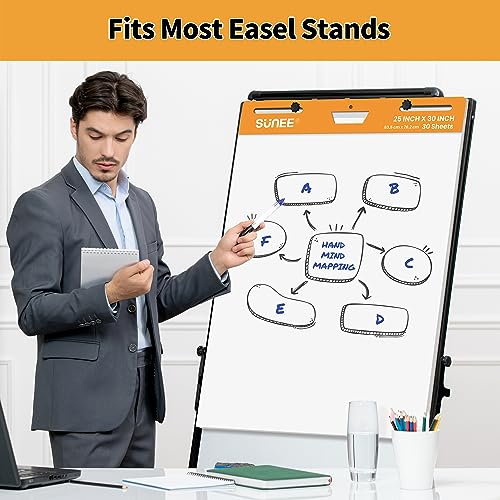 Large Stick Flip Chart Paper, Self Stick, 30 Sheets/Pad