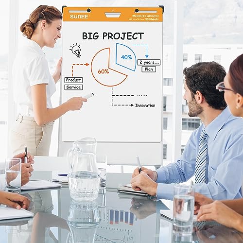 Large Stick Flip Chart Paper, Self Stick, 30 Sheets/Pad