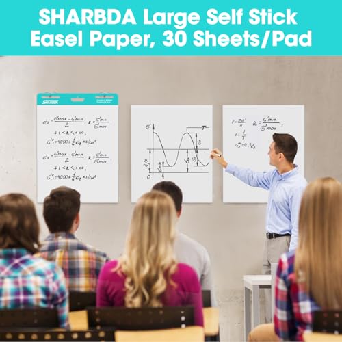 Large Self-Stick Easel Pad, Super Sticky & Bleed-Resistant
