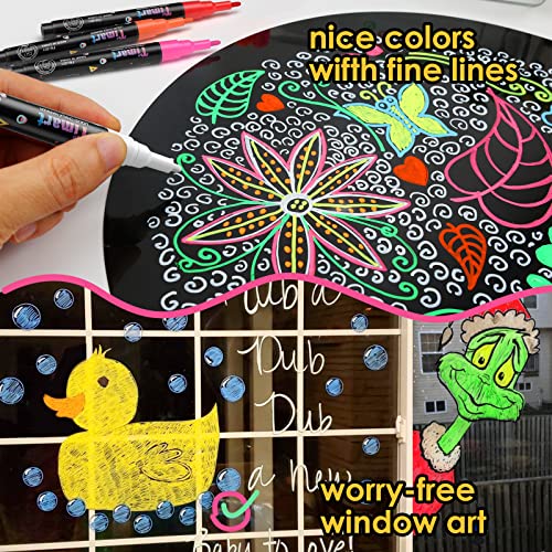 Fine Tip Chalk Markers: 8 Pack, Various Surfaces