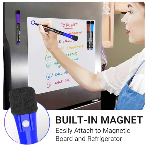 12-Color Magnetic Dry Erase Markers - Fine Point
