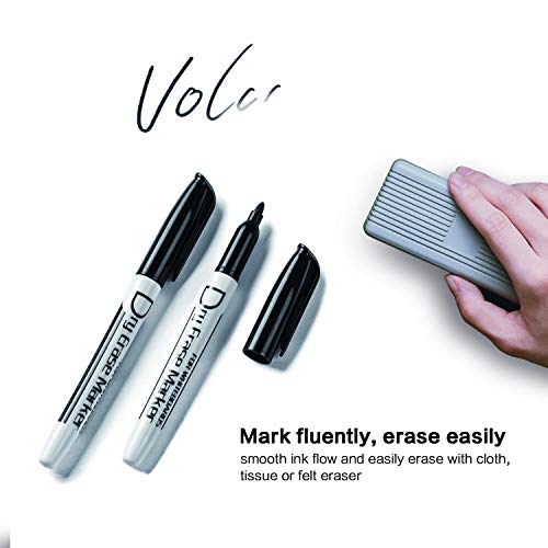 12 Thin Black Dry Erase Markers in Box