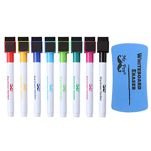 8-Pack Magnetic Dry Erase Markers - Fine Tip