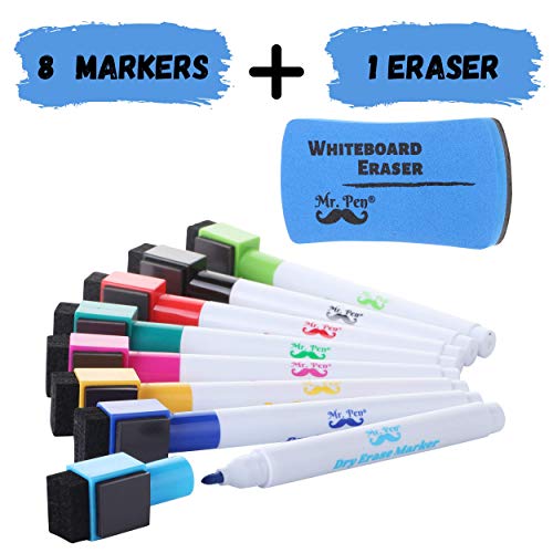 8-Pack Magnetic Dry Erase Markers - Fine Tip