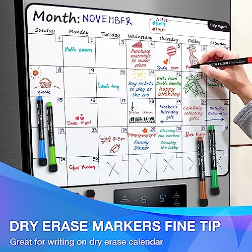 12-Color Magnetic Dry Erase Fine Point Markers