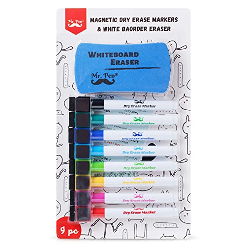 8-Pack Magnetic Dry Erase Markers - Fine Tip