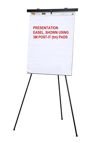 70" Black Aluminum Flip-Chart Presentation Easel