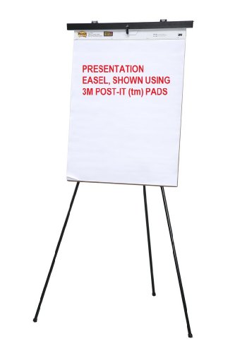 70" Black Aluminum Flip-Chart Presentation Easel