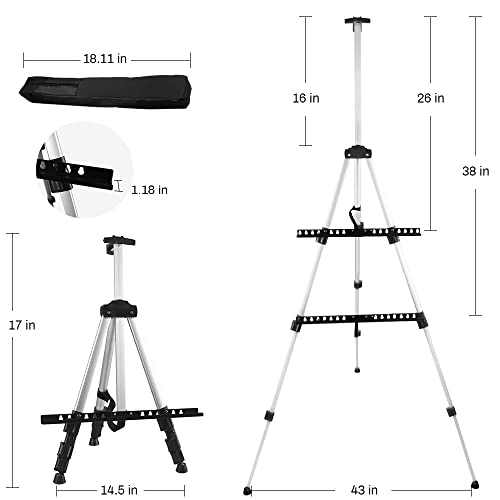 Adjustable Metal Tripod Easel for Painting Canvases