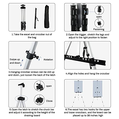 Adjustable Metal Tripod Easel for Painting Canvases