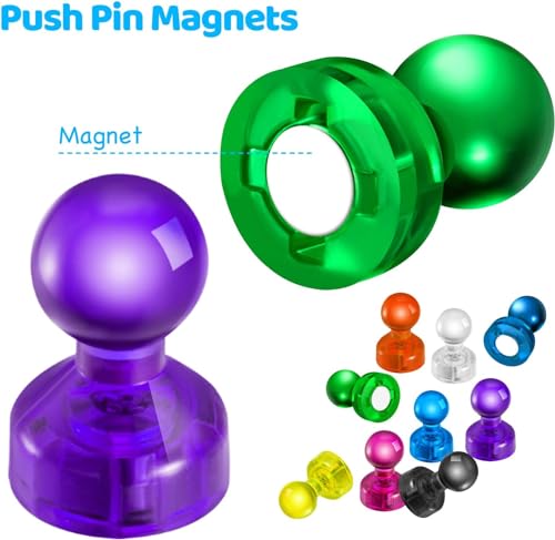 Colorful Magnetic Push Pin Magnets - 90 PCS