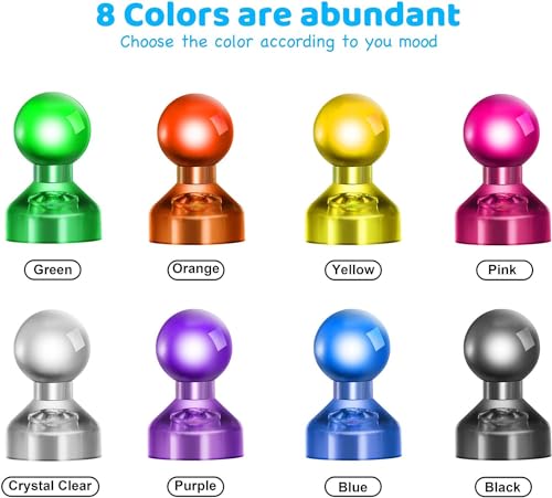 Colorful Magnetic Push Pin Magnets - 90 PCS